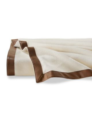 Dolomiti Cashmere & Leather Throw Blanket, 55" x 71"