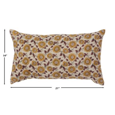 Field of Flowers Linen Decorative Pillow, 14&amp;quot; x 21&amp;quot;