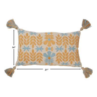 Stockholm Days Embroidered Decorative Pillow, 14&amp;quot; x 21&amp;quot;