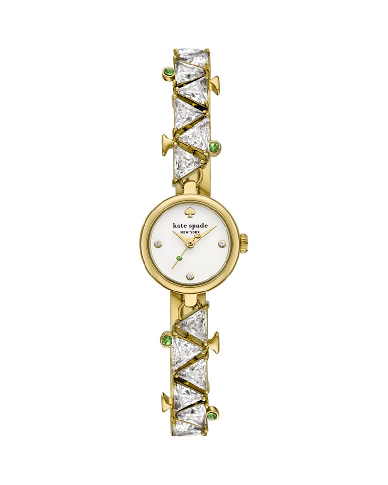 Kate Spade New York Monroe Gold Tone Stainless Steel Bracelet Watch, 20mm In White/gold