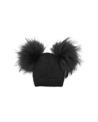 Maniere - Unisex Double Faux Fur Pom Hat - Baby