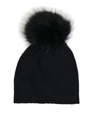 Maniere - Unisex Knitted Hat With Faux Fur Pom - Baby