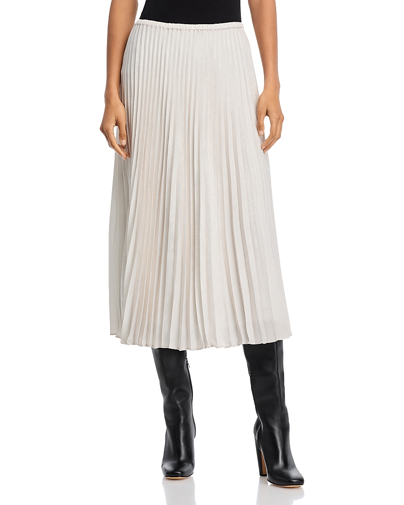 Bella Dahl Pleated Midi Skirt In Metallic Opal