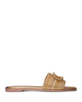 Women's V Logo Signature Metallic Slide Sandals