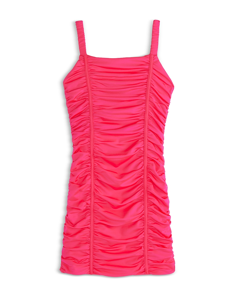 Shop Katiejnyc Girls' Scarlett Nylon Stretch Ruched Party Dress - Big Kid In Watermelon