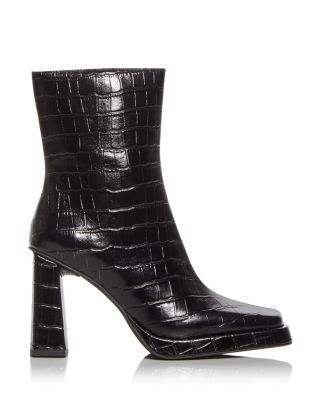 Women's Maximal Embossed Block Heel Booties