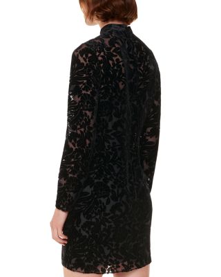 Embellished Floral Velvet Dress