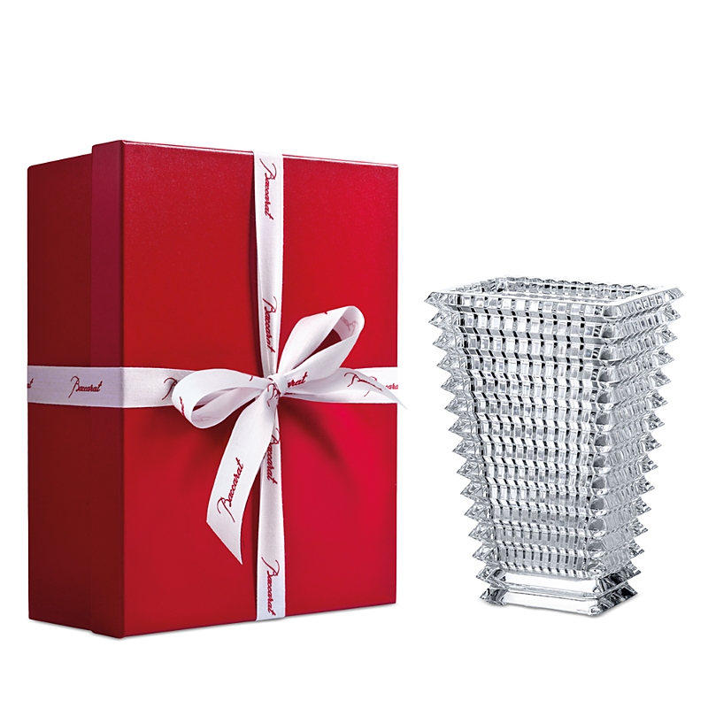 Baccarat Small Rectangular Eye Vase In Clear