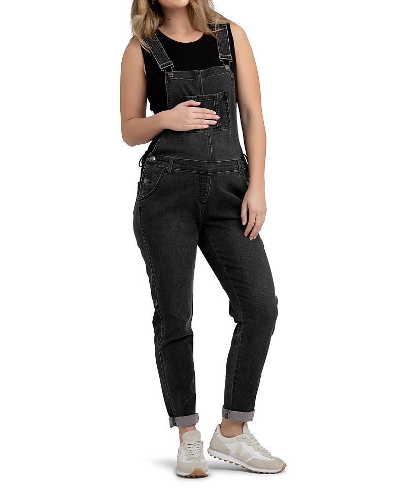 Ripe Maternity Denim Overalls In Black