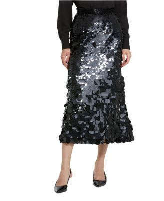  Paillette Sequin Midi Skirt