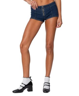 Edikted - Zipped Up Denim Micro Shorts