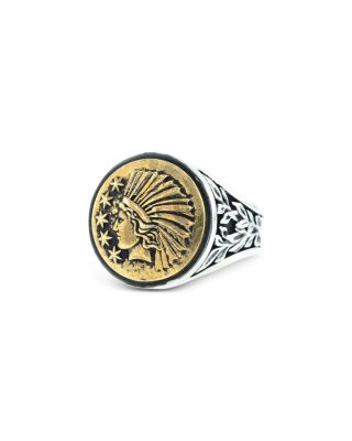 Men's Sterling Silver & Brass Alloy Liberty Headdress Signet Ring