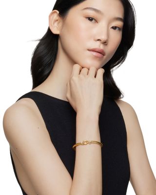 Buckle Cablespira&reg; Bracelet in 18K Yellow Gold with Diamonds, 5mm