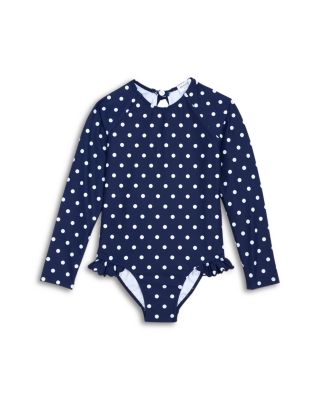 Minnow - Girls' Printed One Piece Rash Guard Swimsuit - Baby, Little Kid, Big Kid
