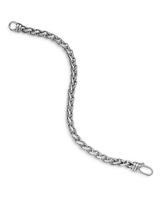 Men's Sterling Silver Wheat Chain Link Bracelet, 6mm