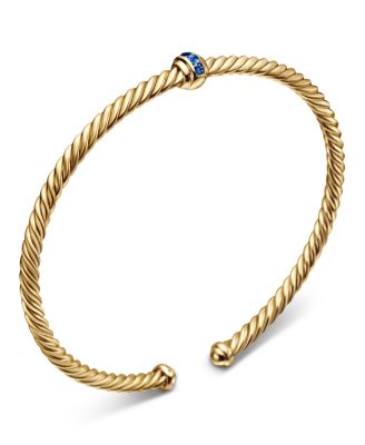 18K Yellow Gold Cable Classics Pav&eacute; Center Station Bracelet