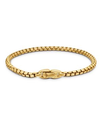 Men's 18K Gold Chain Box Chain Flex Bracelet, 3.4mm
