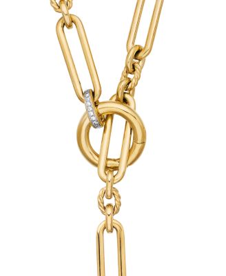 Lexington Toggle Necklace in 18K Yellow Gold with Diamonds, 18"