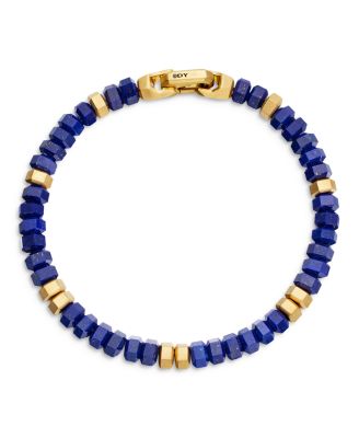 Men's 18K Yellow Gold Spiritual Beads Bracelet, 6mm