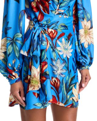 Surreal Flowers Faux Wrap Dress