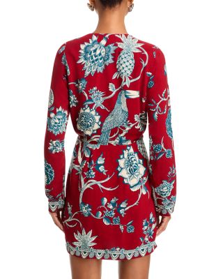 Tropical Landing Mini Wrap Dress