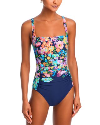 Johnny Was - Wild Bloom Ruched One Piece Swimsuit