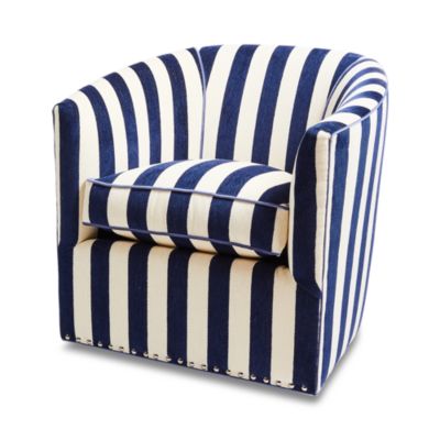 Mackenzie-Childs Marquee Stripe Chenille Swivel Chair