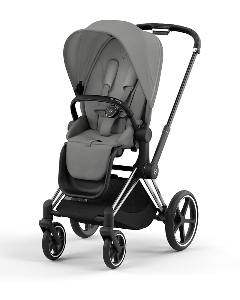 Cybex Priam 4 Stroller Chrome Frame And Black Handle In Chrome/mirage Grey