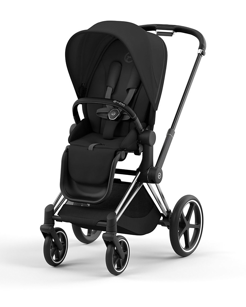 Cybex Priam 4 Stroller Chrome Frame And Black Handle In Chrome/sepia Black