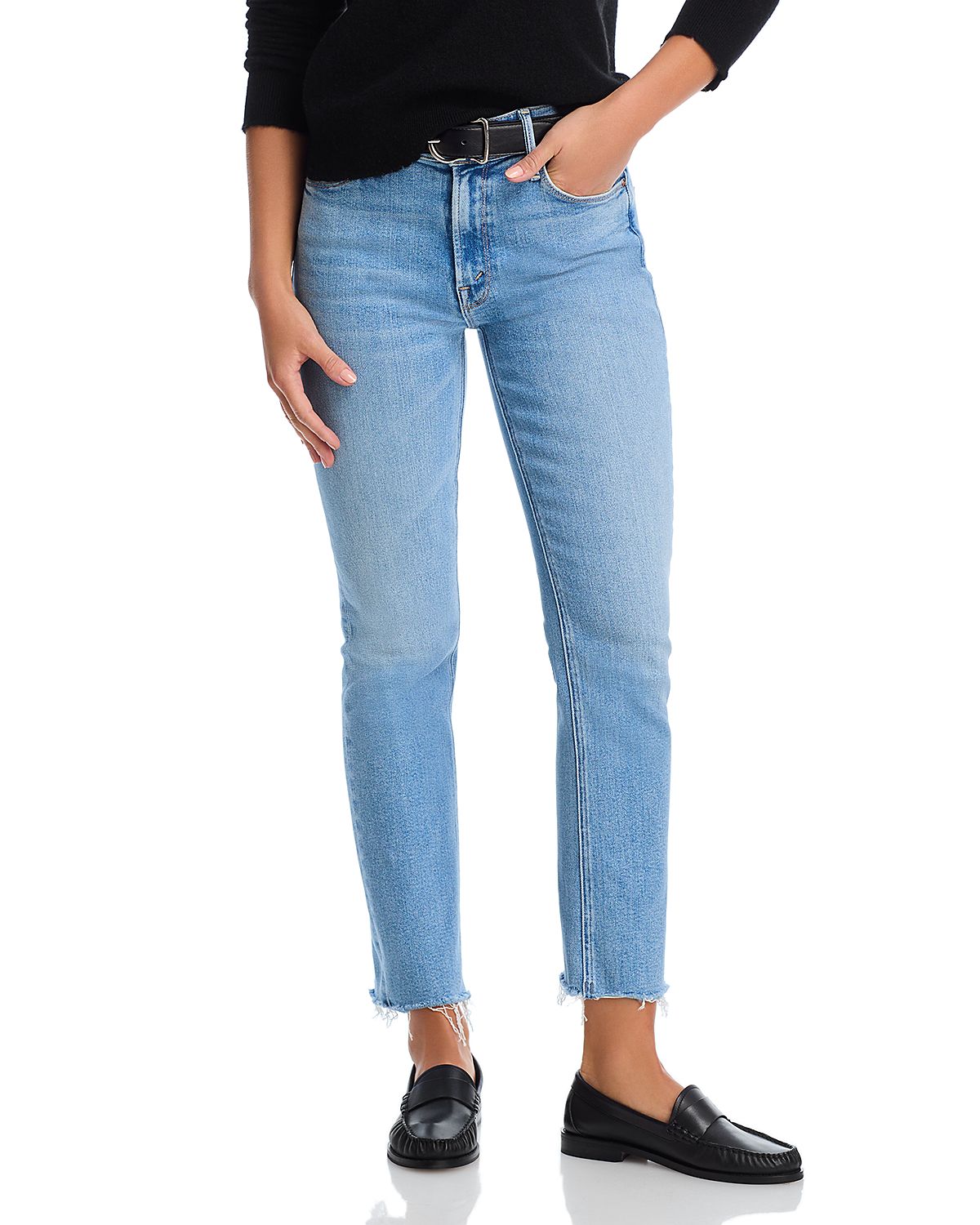 Mother Petites Lil Mid Rise Dazzler Ankle Jeans