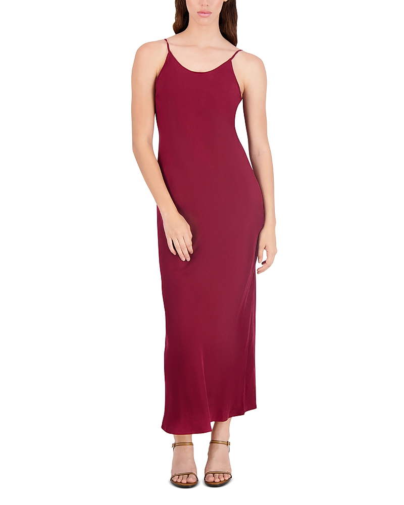 Point Faux Suede Slip Dress