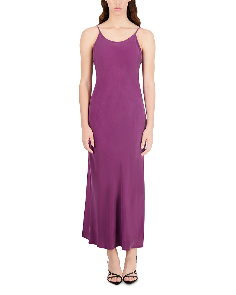 Point Faux Suede Slip Dress