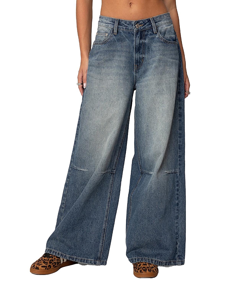 Edikted Skater Girl Washed Low Rise Jeans