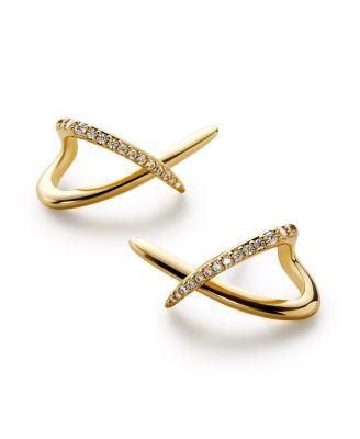 Gold Stud Earrings - Sloane Pave