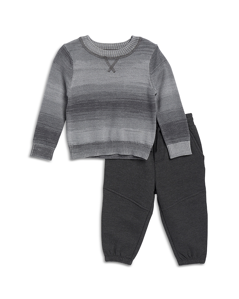 Shop Splendid Boys' Space Dyed Sweatshirt And Pants Set - Baby In Grey Multi