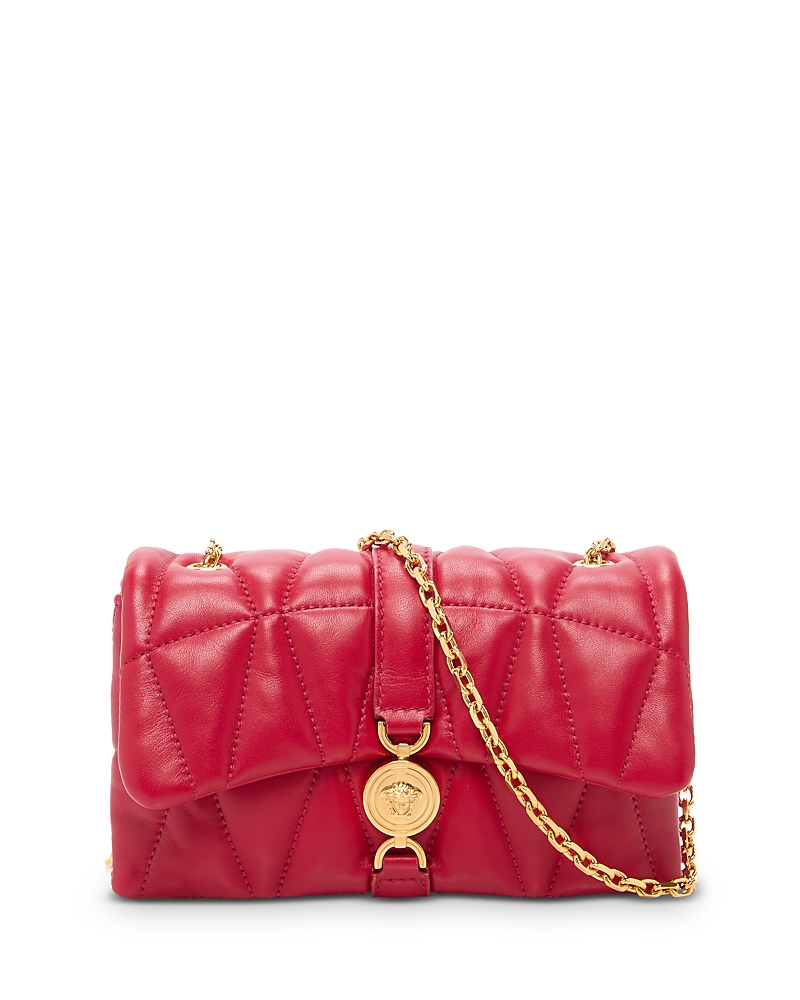 Versace Medusa 95 Mini Quilted Leather Shoulder Bag In Lipstick Red