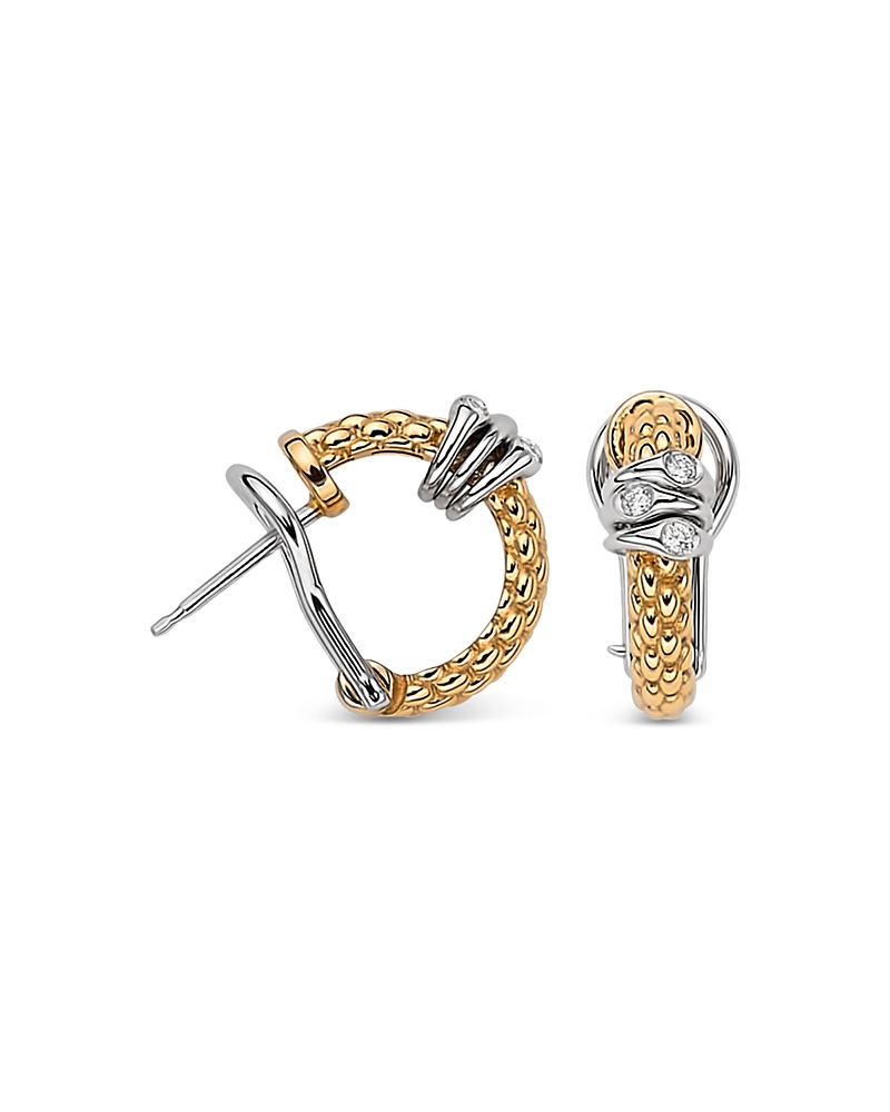 Fope 18K Yellow Gold Prima Diamond Hoop Earrings