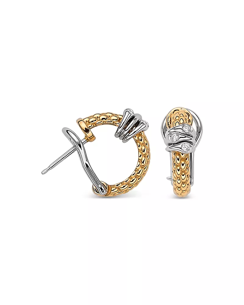 Fope 18K Yellow Gold Prima Diamond Hoop Earrings