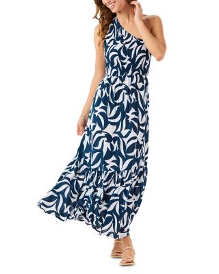 Lila Slim Fit One Shoulder Smocked Maxi Dress