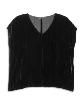 V Neck Square Velvet Top