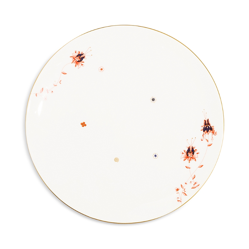 Richard Brendon Dragon Flower Coupe Dinner Plate In Gold/red/blue/white