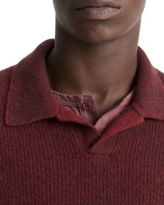 Thermal Open Collar Polo Sweater