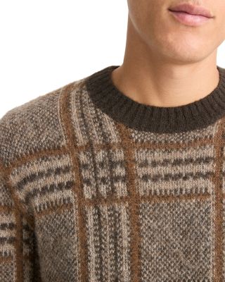 Brushed Glen Plaid Crewneck Sweater