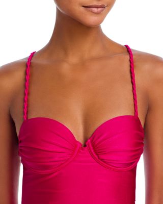 Ruched Strappy Back One Piece Swimsuit - Exclusive