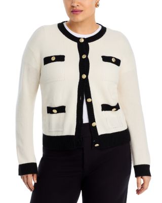 100% Cashmere Contrast Trim Cardigan - Exclusive