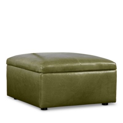 Alice Medium Square Storage Ottoman, in Leather