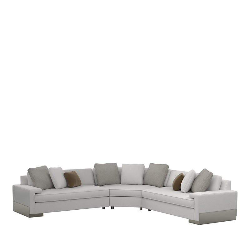Caracole I'm Shellfish 3 Piece Sectional Sofa In Pyrite/stone Fabric -cc