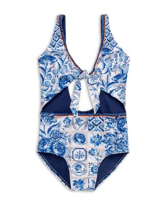 Agua Bendita - Girls' Iliana Azure Tie 1 Piece Swimsuit - Little Kid, Big Kid