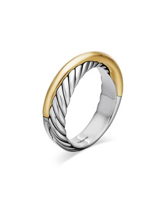 Sterling Silver & 18K Yellow Gold Crossover Ring