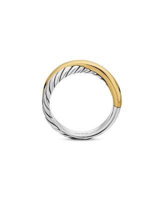 Sterling Silver & 18K Yellow Gold Crossover Ring
